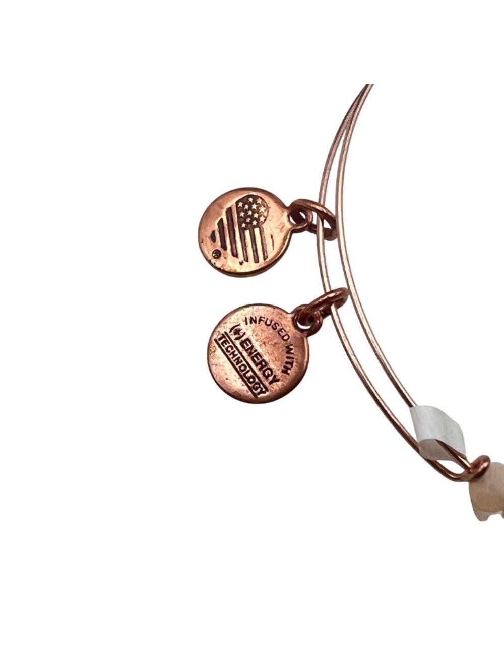 Alex And Ani Balance Bead II Carmel Rose Gold Tone Bangle Bracelet Pink NWT - Picture 4 of 9